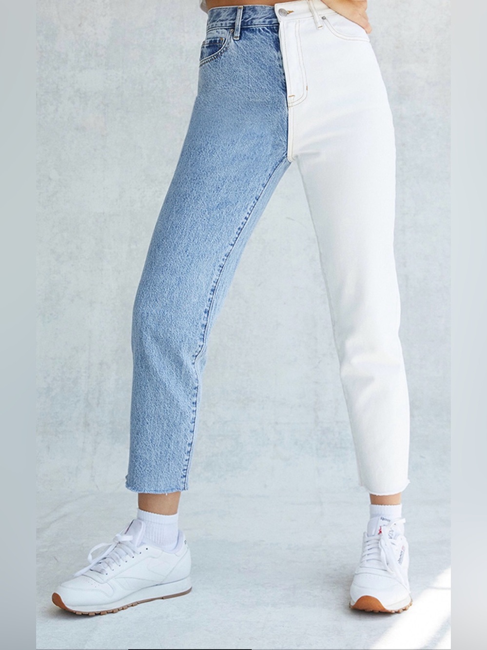 Pacsun Eco White Two Tone High Waisted Jeans, size 22
